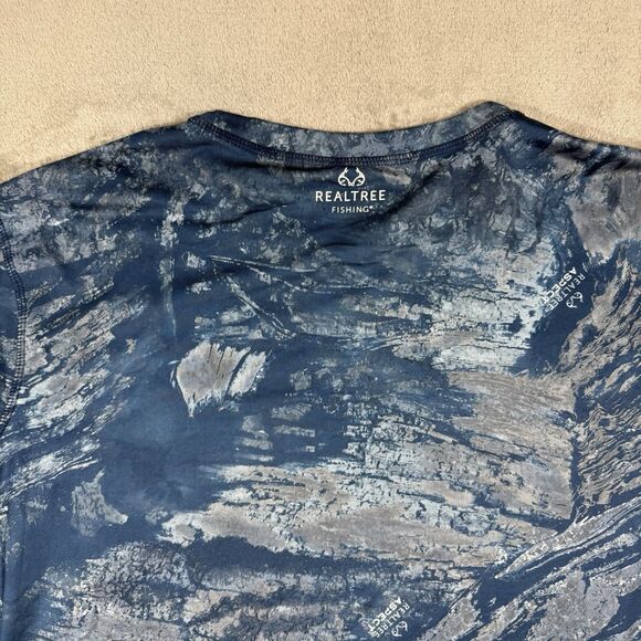 Realtree Fishing Shirt Men’s 2XL Blue Long Sleeve Reversible Performance UPF 30 - Picture 12 of 14